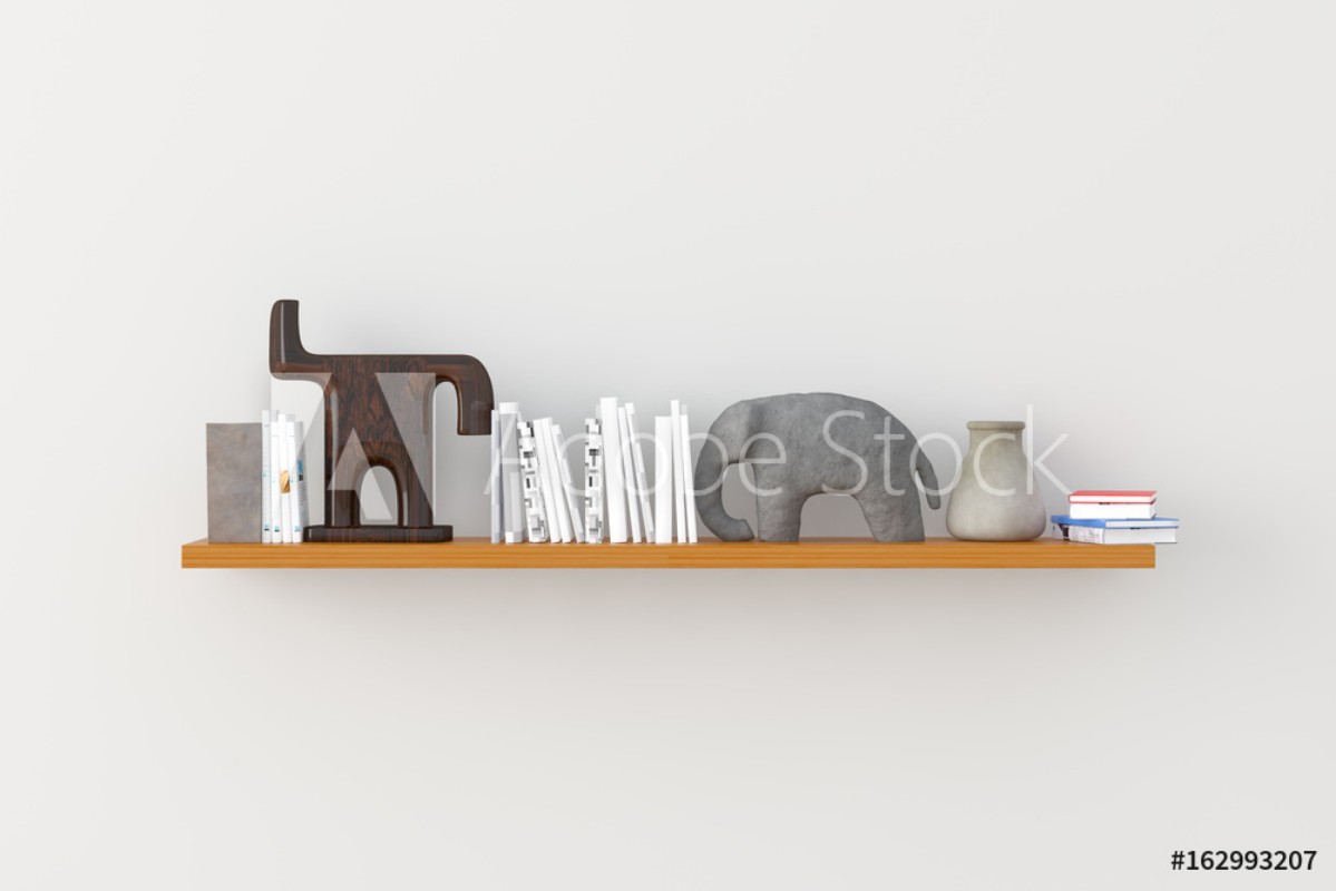Picture of Stylish bookshelf room 3d render